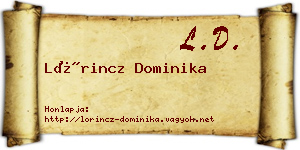 Lőrincz Dominika névjegykártya